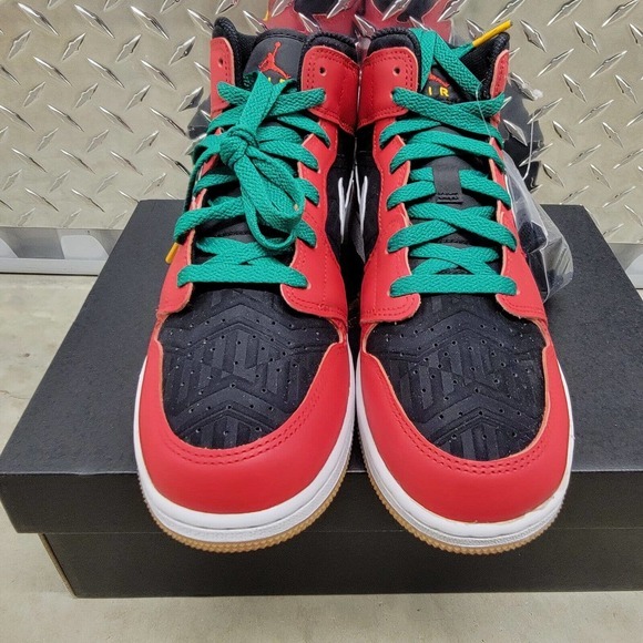 Nike Air Jordan 1 Mid SE Christmas Tree 2022 GS Size 7Y DQ8418-006‎ Women\'s 8.5 main image 10